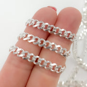 Silver Flat Curb Chain